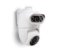 Avidsen HomeCam Dual 2K 3MP - Caméra de Surveillance Extérieure Filaire WiFi Double Objectif, PTZ 355°/90°, Suivi Automatique, Sirène 80dB, LED 150 Lumens, Vision Nocturne Couleur