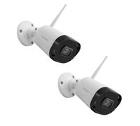 Avidsen HomeCam WR, Lot de 2 Caméras de Surveillance Extérieures WiFi, Full HD 1080p, Vision Nocturne 25m, IP66 Étanche, Métal Robuste, Audio Bidirectionnel, Sans Abonnement, Alexa, Google Home, Blanc