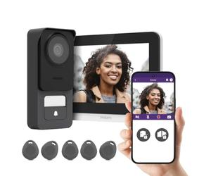 Avidsen Kit Visiophone Connecté WelcomeEye Connect 3, Moniteur Tactile 7" WiFi, Caméra 3K 120°, 5 Badges RFID, Vision Nocturne Couleur, IP55