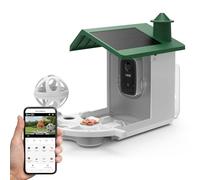 Avidsen Mangeoire Oiseaux Caméra WiFi Solaire 1080p Vision Nocturne 2L IP65