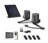 Avidsen Orane 510 Solaire, Motorisation Portail Battant sans Fil avec Visiophone Vidéo, Kit Automatisme Complet 100% Solaire, 5m et 500kg, 4 Télécommandes, Photocellules, Économie d'Énergie, Gris
