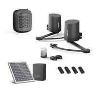Avidsen Orane 510 Solaire, Motorisation Portail Battant à Bras Articulés, Kit Automatisme Complet 100% Solaire, 5m et 500kg, sans Fil, 4 Télécommandes, Clavier à Code, Photocellules, Gris
