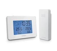 Avidsen Station Météo sans fil avec capteur extérieur, Température et humidité intérieure/extérieure, Numérique, Faible consommation, Horloge radio DCF, Écran rétroéclairé