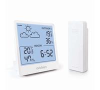 Avidsen Station Météo Sans Fil Avec Sonde Extérieure, 60 m | Température et humidité intérieures/extérieures, écran rétroéclairé, heure 12/24 h, sonde sans fil jusqu'à 60 m