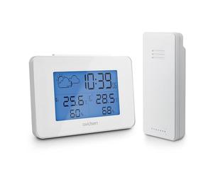 Avidsen Station Météo Sans Fil Avec Sonde Extérieure, Portée 60 m | Température et humidité intérieur/extérieur, prévisions météo, réveil, rétroéclairage bleu, sonde sans fil 60 m