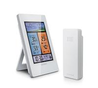 Avidsen Station Météo Sans Fil, Thermomètre Intérieur et Extérieur avec Capteur, Affichage du Cycle Lunaire, Baromètre, Hygromètre, Prévisions Météorologiques, Horloge et Fonction Alarme, Design Blanc