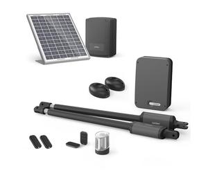 Avidsen STYRKA 310 - Kit complet motorisation portail battant 24V avec alimentation solaire, photocellules et 4 télécommandes, jusqu’à 2,5 m et 150 kg par battant