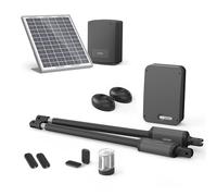 Avidsen Styrka 310 Solaire, Motorisation Portail Battant Télescopique, Kit Automatisme Solaire Complet, 5m et 300kg, sans Fil, 4 Télécommandes, Économie d'Énergie, Installation DIY, Gris
