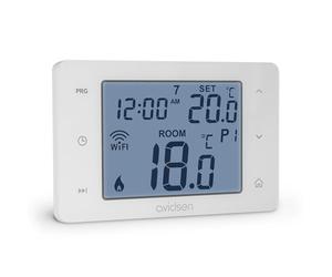 Avidsen Thermostat Connecté WiFi Filaire - HomeFlow W, Programmation Hebdomadaire, Contrôle Via App Avidsen Home, Compatible Google Assistant & Alexa, Régulation ±0,5°C, Chaudière et PAC