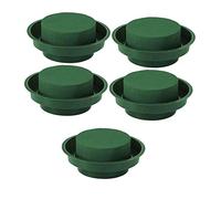 AVIDYA Lot de 5 Kits de Composition Florale Bricolage Vert Mousse Florale Humide Ronde avec Bol, Fleurs D'AlléE de Mariage, DéCoration de FêTe