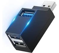 Avigers Mini hub USB avec multi-ports (1 x USB 3.0 + 2 x USB 2.0), double prise USB pour MacBook, bureau, PC, clavier et souris, PS5, imprimante blanc (1 pièce)