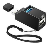 Avigers Mini hub USB avec multi-ports (1 x USB 3.0 + 2 x USB 2.0), double prise USB pour MacBook, bureau, PC, clavier et souris, PS5, imprimante blanc (1 pièce)