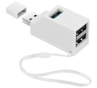 Avigers Mini USB Hub avec Multi Port (1×USB 3.0 + 2×USB 2.0), Doubleur USB pour MacBook, Ordinateurs de Bureau, PC, Clavier et Souris, PS5, Imprimante Blanc (1pc)