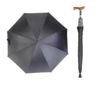 AVIITI Parapluie Canne Réglable En Hauteur Canne-Parasol Multifonction Sécurisée Parapluie Béquille Homme Femme Léger,Noir,76~80cm/30~31inch