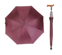 AVIITI Parapluie Canne Réglable En Hauteur Canne-Parasol Multifonction Sécurisée Parapluie Béquille Homme Femme Léger,Rouge,76~80cm/30~31inch