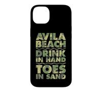 Avila Beach, Boisson à la Main et Pieds dans Le Sable Coque pour iPhone 14 Plus