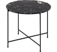 Avila Table d'angle Ø52 cm, finition marbre noir.