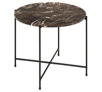 Avila table d'angle Ø52cm marbre marron.