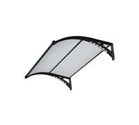 Avilia Auvent d'extérieur avec lumières LED 100 x 150 cm - Auvent éclairé en Polycarbonate et ABS, Protection Solaire et Pluie, Design Moderne, Noir