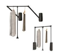 Avilia Barre porte-manteau pour placard, télescopique en acier, couleur Moka, 83-115 cm, portée 12 kg, adaptable et montage facile