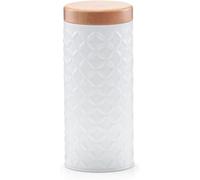 Avilia Bocal à objets - Pot pour organisation de cuisine et salle de bain, en métal, 7,6 x 17,9 cm, blanc
