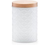 Avilia Bocal de rangement - Pot de rangement alimentaire et organisation de salle de bain, en Matallo 8,4 x 13 cm, blanc