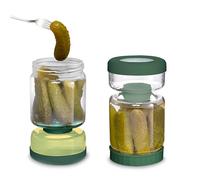 Avilia - Bocaux en verre avec couvercle hermétique de 1 L pour cornichons, sous-sol et conserve, avec filtre à rabat, design sablier, lavables au lave-vaisselle, idéal pour fermenté et légumes (1)