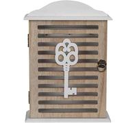 Avilia Boîte à clés avec décoration rmoire pour clés Design rétro en Bois, Marron et Blanc, 6 x 19 x 28,5 cm : Organisation élégante et sûre