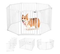 Avilia Boîte de sécurité pour enfants avec portail - Barrière de sécurité idéale pour protéger la maison et le séparateur d'environnements en métal peint blanc, 120 x 74 cm
