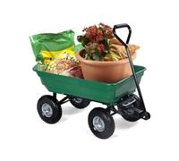 Avilia Brouette de Jardin Polyvalente 75 l avec Baignoire Rabattable et Roues pneumatiques - Solution optimale pour Le Transport du Bois, Les Plantes et Les matériaux de Jardinage en ABS Vert