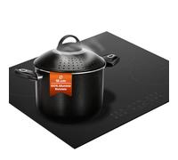 Avilia Cassaruola haute en aluminium recyclable avec poignée en acier inoxydable 16 cm - Idéal pour induction, gaz, électrique et vitrocéramique - Double fond breveté pour dispersion de la chaleur