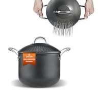 Avilia Casserole 24 cm en aluminium recyclé et 2 poignées en acier inoxydable - Idéal pour tous les plans de cuisson et résiste jusqu'à 300 °C - Distribution uniforme de la chaleur pour le double fond
