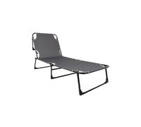 Avilia Chaise Longue avec Dossier et Coussin de Jardin - Chaise Longue Ergonomique - 173 x 56 cm - Gris