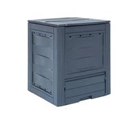 Avilia Conteneur pour compostage de Jardin - Composteur avec accès Frontal, en polypropylène, 260 L, 60 x 60 x 73 cm, Noir, fabriqué en Italie