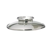 Avilia Couvercle en verre trempé de 20 cm avec bord en silicone antidérapant et trou central pour faciliter le dosage des ingrédients pendant la cuisson sans soulever le couvercle