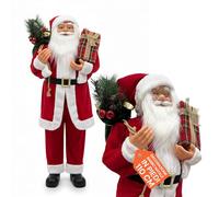 Avilia - Décorations de Noël Père Noël Debout 60/110/120 cm avec Robe Rouge Traditionnelle et détails réalistes, prêt à l'emploi pour la Maison et la création de Magie Festive (110 cm)