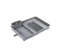 Avilia Égouttoir à Vaisselle avec Fentes pour évier - Extensible, en polypropylène, Gris, 36 x 51 x 9,5 cm