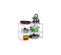 Avilia Étagère de soudage Multifonction - Organisateur de Cuisine et Salle de Bain, avec 2 étagères, Aluminium Blanc 31 x 49,8 x 7 cm