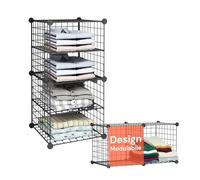 Avilia - Étagère en Maille en Fer, 4 étagères, Peu encombrante, pour Cuisine, Salle de Bains et Bureau, Design modulaire et Facile à Monter