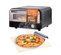 Avilia - Four à pizza électrique à 400 °C avec affichage numérique et 6 programmes de cuisson, y compris pelle à pizza en acier inoxydable, facile à utiliser avec contrôle précis de la température