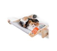 Avilia - Hamac pour Chats Suspendus en Tissu résistant avec Support en Bois et métal, portée 20 kg, Facile à Monter sur fenêtres, Murs, Meubles ou Coins - Accessoire pour Chat