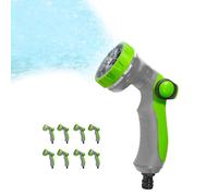 Avilia Kit d'arrosage pour jardin 5 pièces - Lance à douche pour irrigation, 8 jets réglables, raccords antigel et raccord robinet, en ABS et TPR, 23 x 8 cm