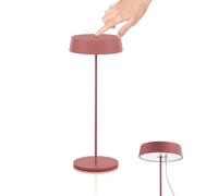 Avilia Lampe de table rechargeable avec entrée USB-C - Lampe avec bouton tactile en aluminium pour chambre et salon, 4400 mAh, 28,7 x 16 x 4 cm, rose