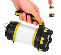 Avilia Lampe torche de camping LED SMD - lanterne 2 W+1 W, 6 modes de fonctionnement, poignée de transport, entrée USB pour charge, 2 piles incluses, éclairage jusqu'à 100 m en ABS et aluminium