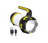 Avilia Lanterne de camping LED SMD - Lampe de poche 2 W+1 W, 6 modes de fonctionnement, poignée de transport, entrée USB pour charge, 2 piles incluses, en ABS et aluminium, 150 x 35 mm