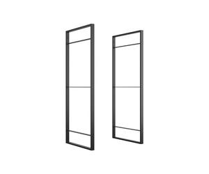 Avilia Lot de 2 Cadres pour étagères murales - Structures Verticales pour bibliothèque composables avec Accessoires Inclus, idéales pour Cuisine, Salon, Salle de Bains, en Acier Noir, 83 x 35 cm