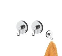 Avilia Lot de 2 porte-serviettes pour salle de bain et cuisine avec fixation sans trous, porte-serviettes avec fixation par ventouse, en métal, 7 x 4,5 x 6 cm