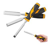 Avilia Lot de 4 ciseaux à bois de 8-12-20-26 mm, parfaits pour la sculpture et la restauration, avec poignées en plastique bi-composant antidérapantes et ergonomiques