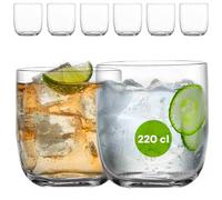 Avilia Lot de 6 verres pour whisky et eau RCR en verre sonore, 270 cc, design minimal transparent, 8 x 8 cm