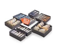 Avilia Lot de 8 organiseurs de tiroirs pliables en TNT avec structure rigide peu encombrante pour armoire et tiroirs, parfaits pour sous-vêtements et accessoires avec plusieurs compartiments